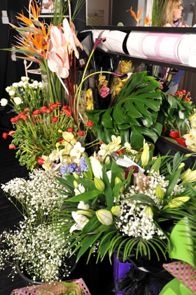 Fresh flowers inside the Stems of Burnside shop in Rutherglen