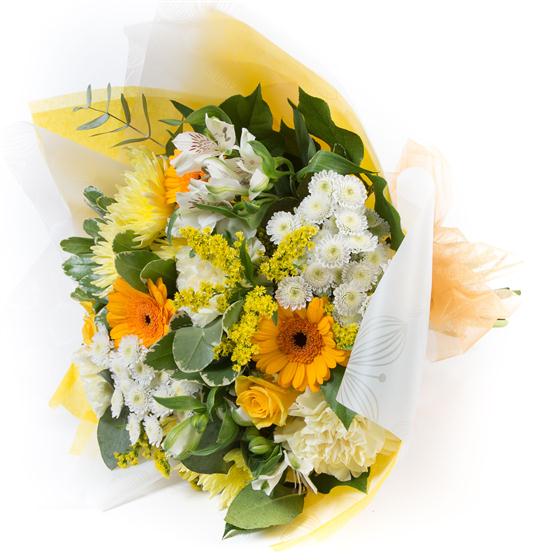 Gold & White Tied Bunch — flowers from Stems of Burnside, £45